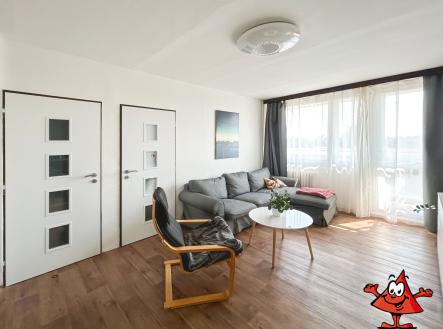 Pronájem bytu Praha 8 Bohnice Troja Pomořanská - obývací pokoj | Pronájem bytu, 3+1, 77 m²