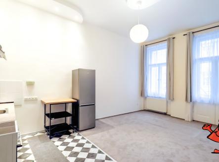 Pronájem bytu 2+kk Praha 5 Smíchov Preslova - obývací pokoj | Pronájem bytu, 2+kk, 60 m²