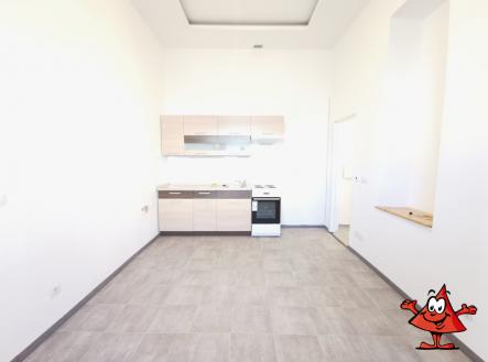 Pronájem bytu 2+1 Praha 5 Smíchov Preslova - obývák s KK | Pronájem bytu, 2+1, 50 m²