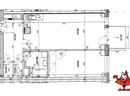 Plánek půdorysu | Pronájem bytu, 2+kk, 58 m²