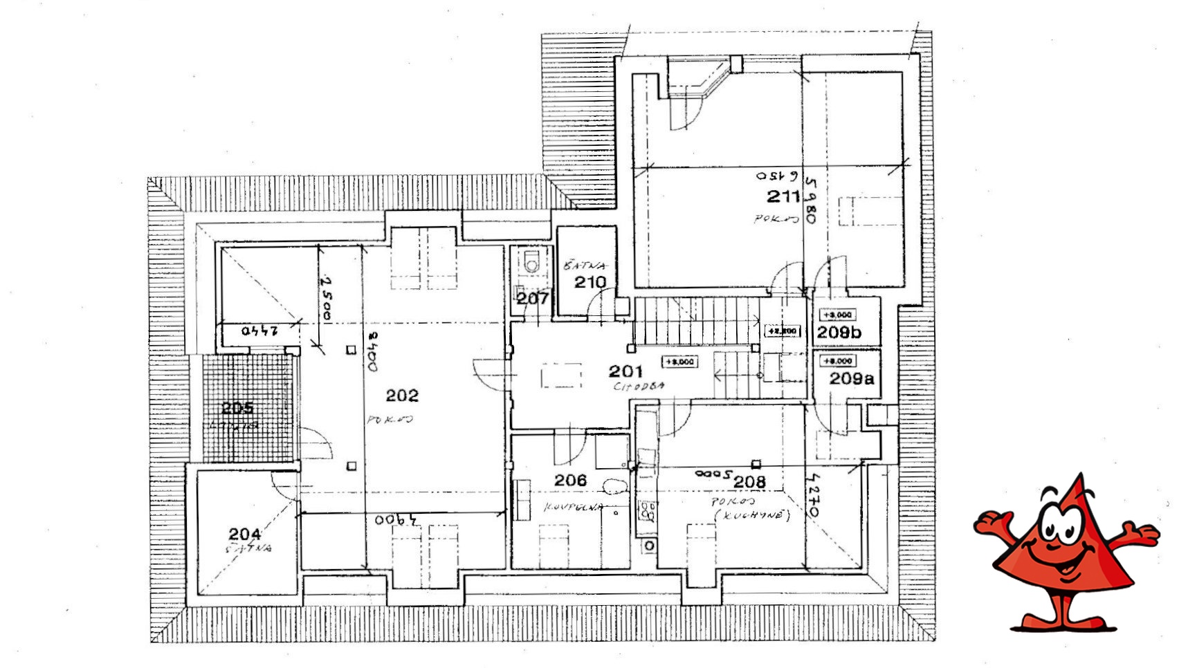 Pronájem domu Praha 5 Zličín - půdorys patro