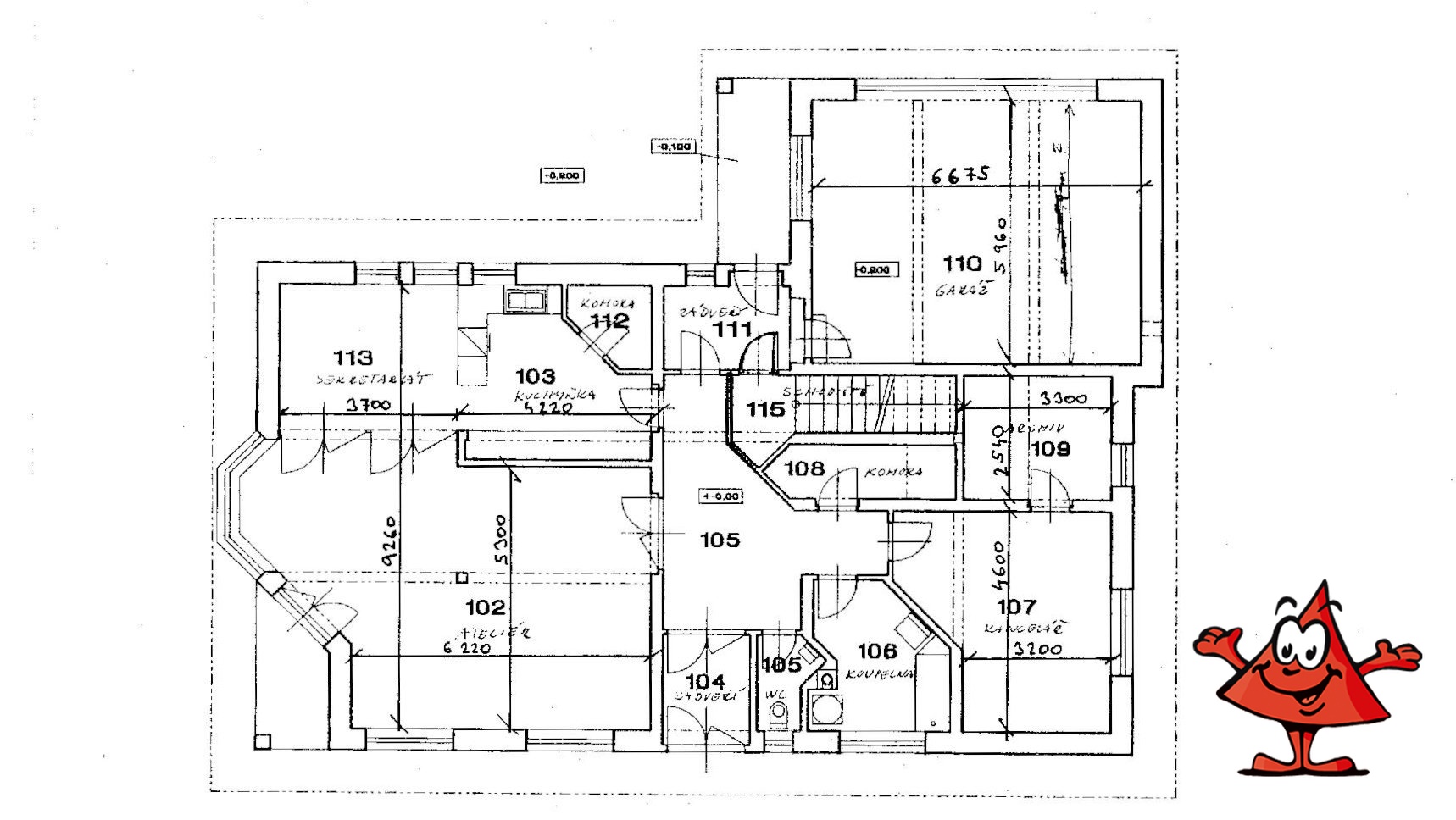 Pronájem domu Praha 5 Zličín - půdorys přízemí