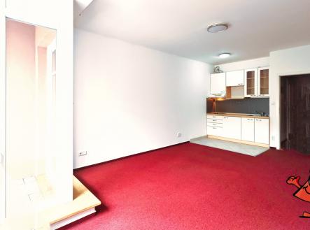 Pronájem bytu 1+0 Praha 9 Vysočany Paříkova - obývací pokoj I | Pronájem bytu, 1+kk, 30 m²