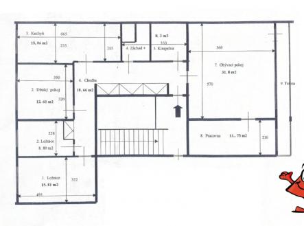 Plánek půdoprys | Pronájem bytu, 5+1, 130 m²