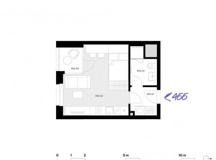 455 | Prodej bytu, 1+kk, 34 m²