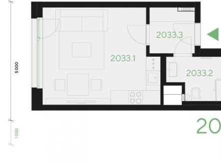 2033 | Prodej bytu, 1+kk, 30 m²