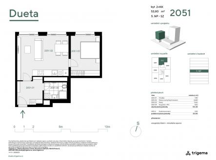 2051 | Prodej bytu, 2+kk, 50 m²