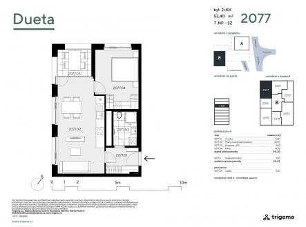 2077 | Prodej bytu, 2+kk, 50 m²