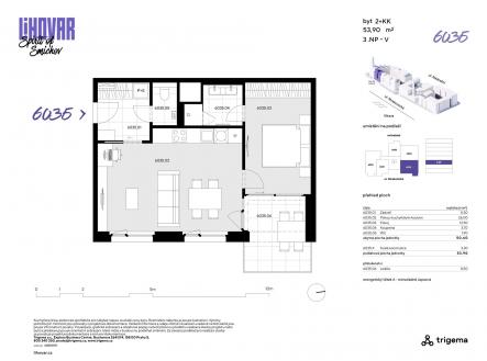 6035 | Prodej bytu, 2+kk, 50 m²