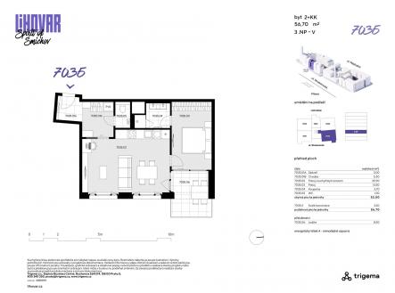 7035 | Prodej bytu, 2+kk, 53 m²