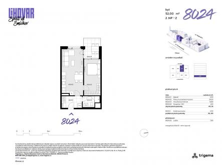 8024 | Prodej bytu, 2+kk, 49 m²