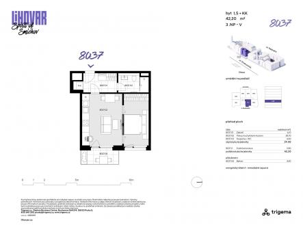 8037 | Prodej bytu, 1+kk, 39 m²