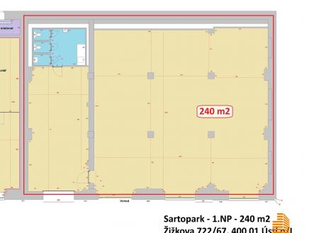 2. A,1.NP, Sartopark,rozměry | Pronájem - obchodní prostor, 240 m²