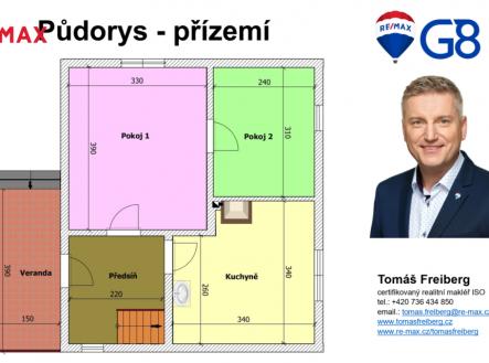 Půdorys - přízemí | Prodej - chata/rekreační objekt, 100 m²