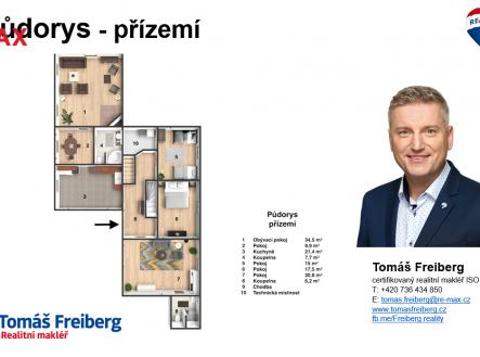 Půdorys - přízemí | Prodej - dům/vila, 600 m²