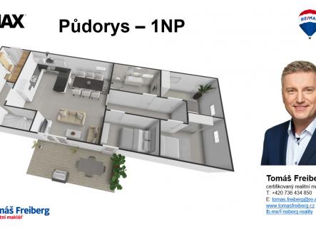 Půdorys 1NP | Prodej - chata/rekreační objekt, 161 m²