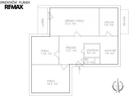 orientační plánek | Prodej bytu, 4+1, 95 m²