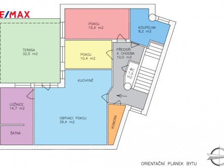 orientační plánek bytu | Prodej bytu, 4+kk, 162 m²