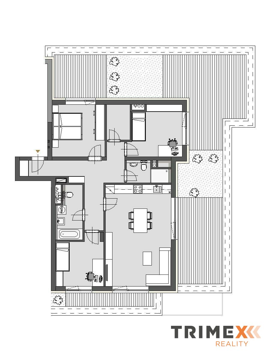 Bytová jednotka 4+kk 95,05 m2, terasa 63,67 m2, Bílá Perla, Opava