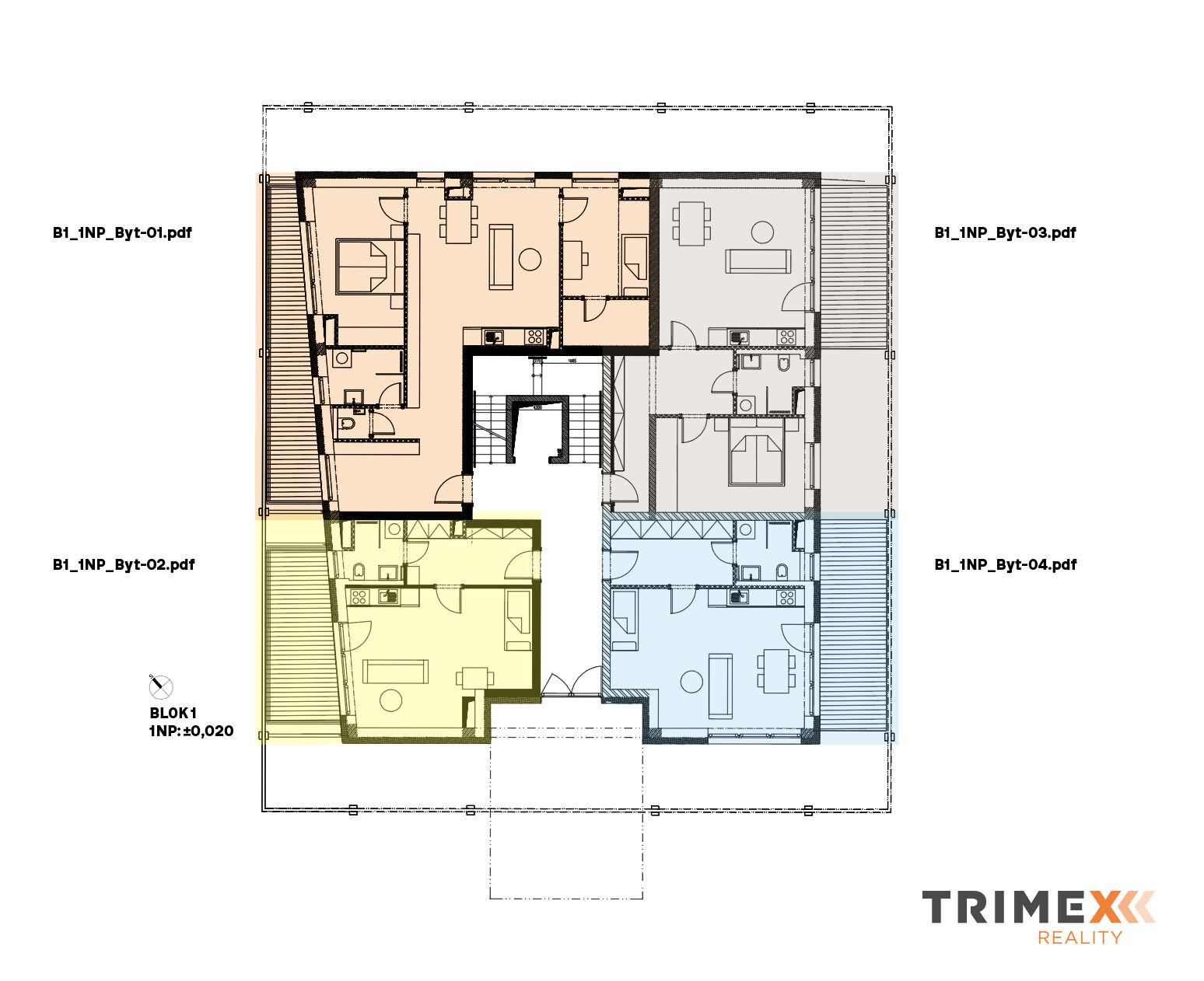 Rezidenci Štěpánov, Valašské Meziříčí, bytová jednotka 3+kk, 72,71 m2, balkon 14,08 m2