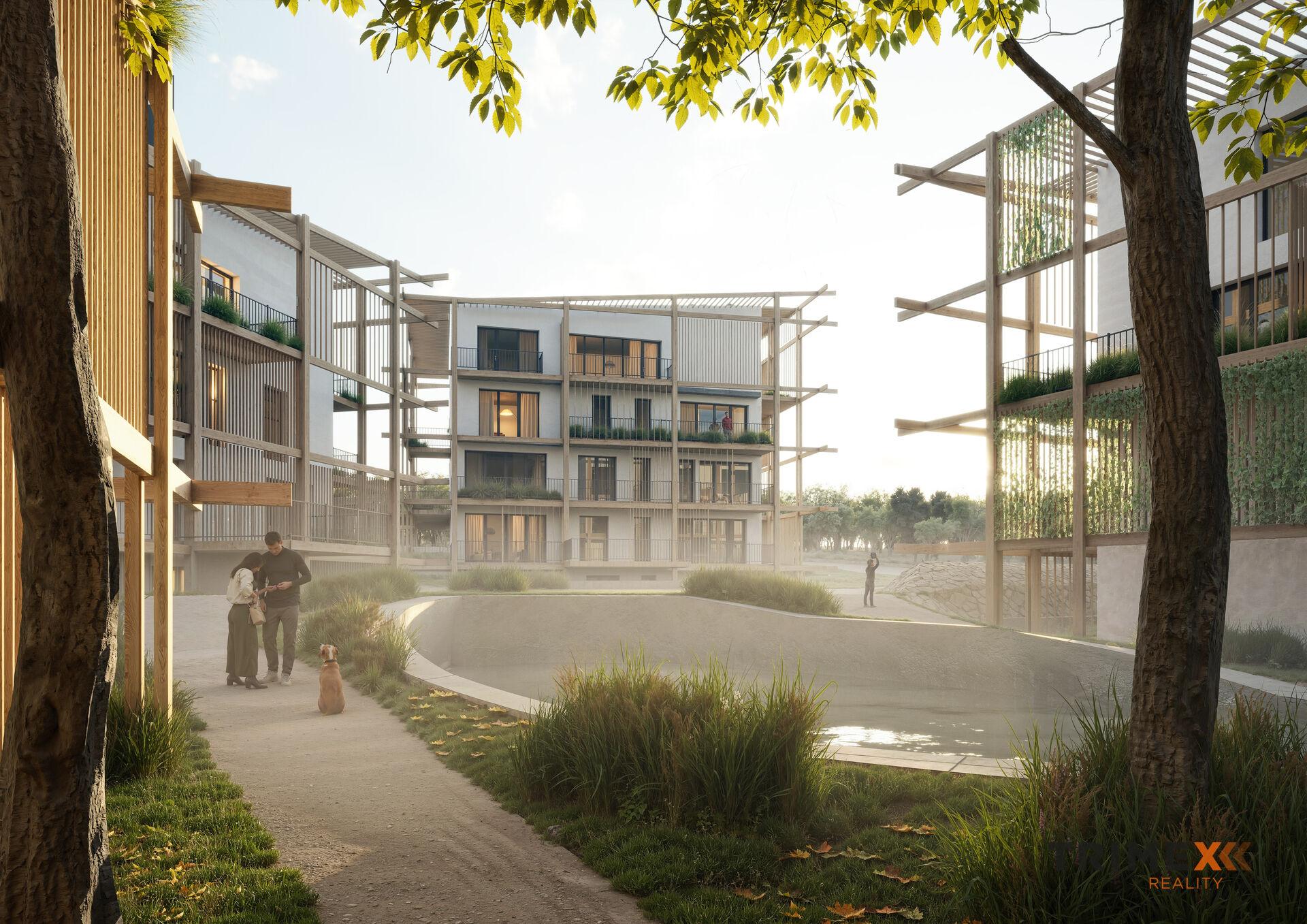 Rezidenci Štěpánov, Valašské Meziříčí, byt. jedn. 2+kk, 46,85 m2, terasa 8,16 m2, zahrada 70,4 m2