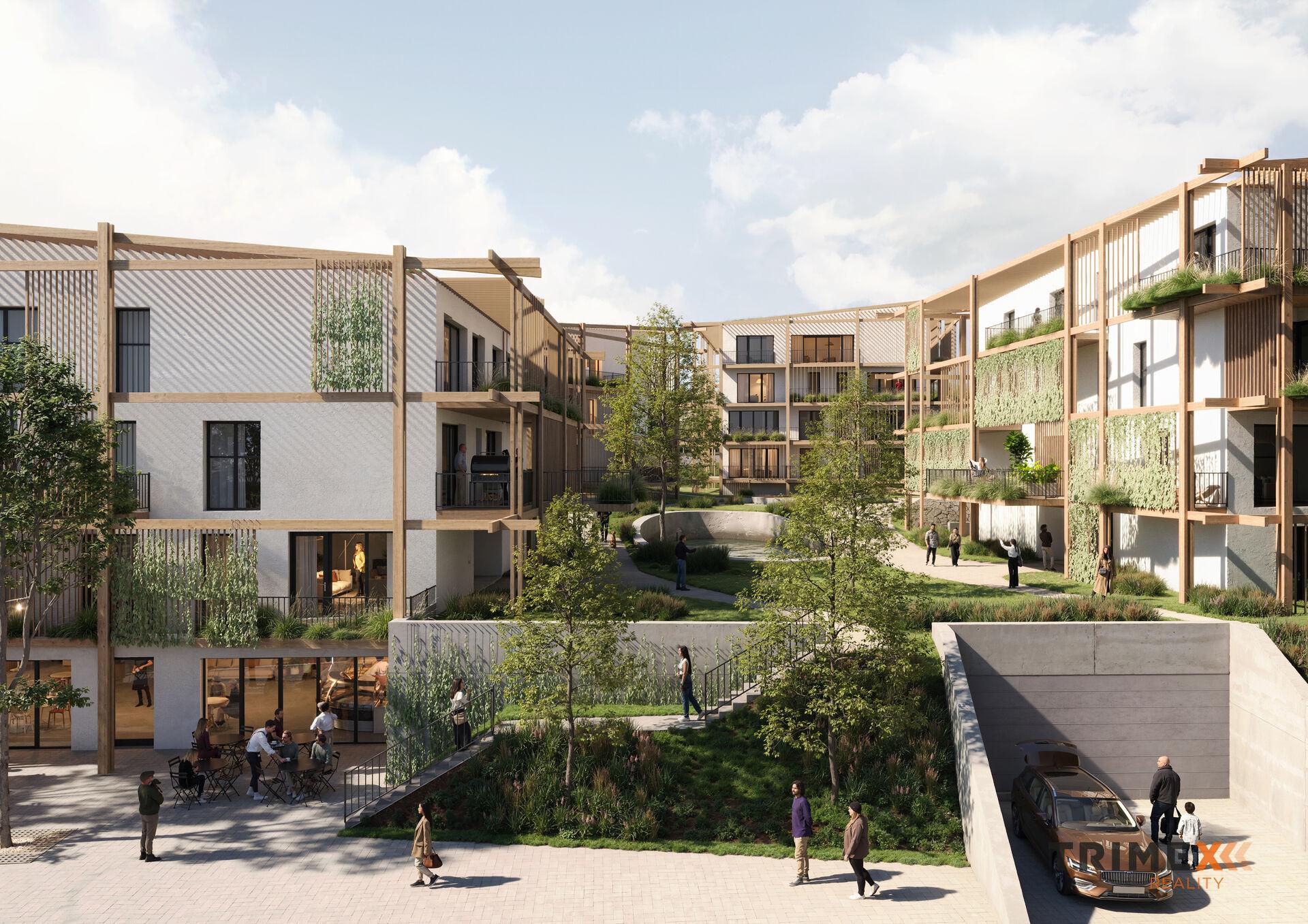 Rezidenci Štěpánov, Valašské Meziříčí, byt. jedn. 2+kk, 44,09 m2, terasa 9,48 m2, zahrada 52,4 m2