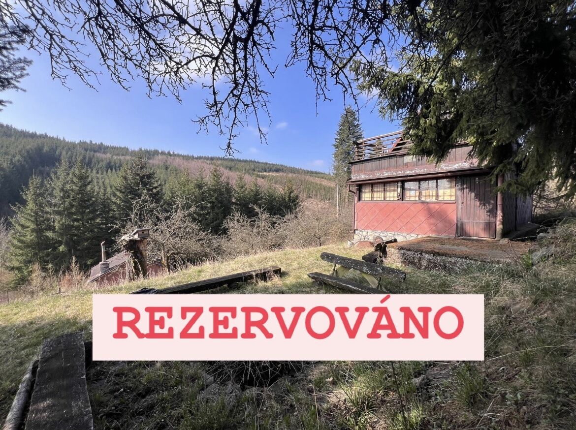 REZERVOVÁNO-Prodej chaty na samotě uprostřed přírody – Lačnov, Štěchov u Lysic, pozemek 1634 m²