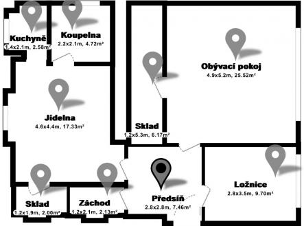 Prodej bytu, 3+kk, 66 m²
