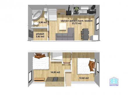 . | Prodej bytu, 3+kk, 58 m²