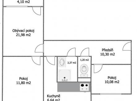 planek.jpg | Pronájem bytu, 3+1, 67 m²