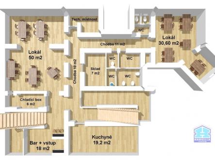 planekA | Pronájem - restaurace, 176 m²