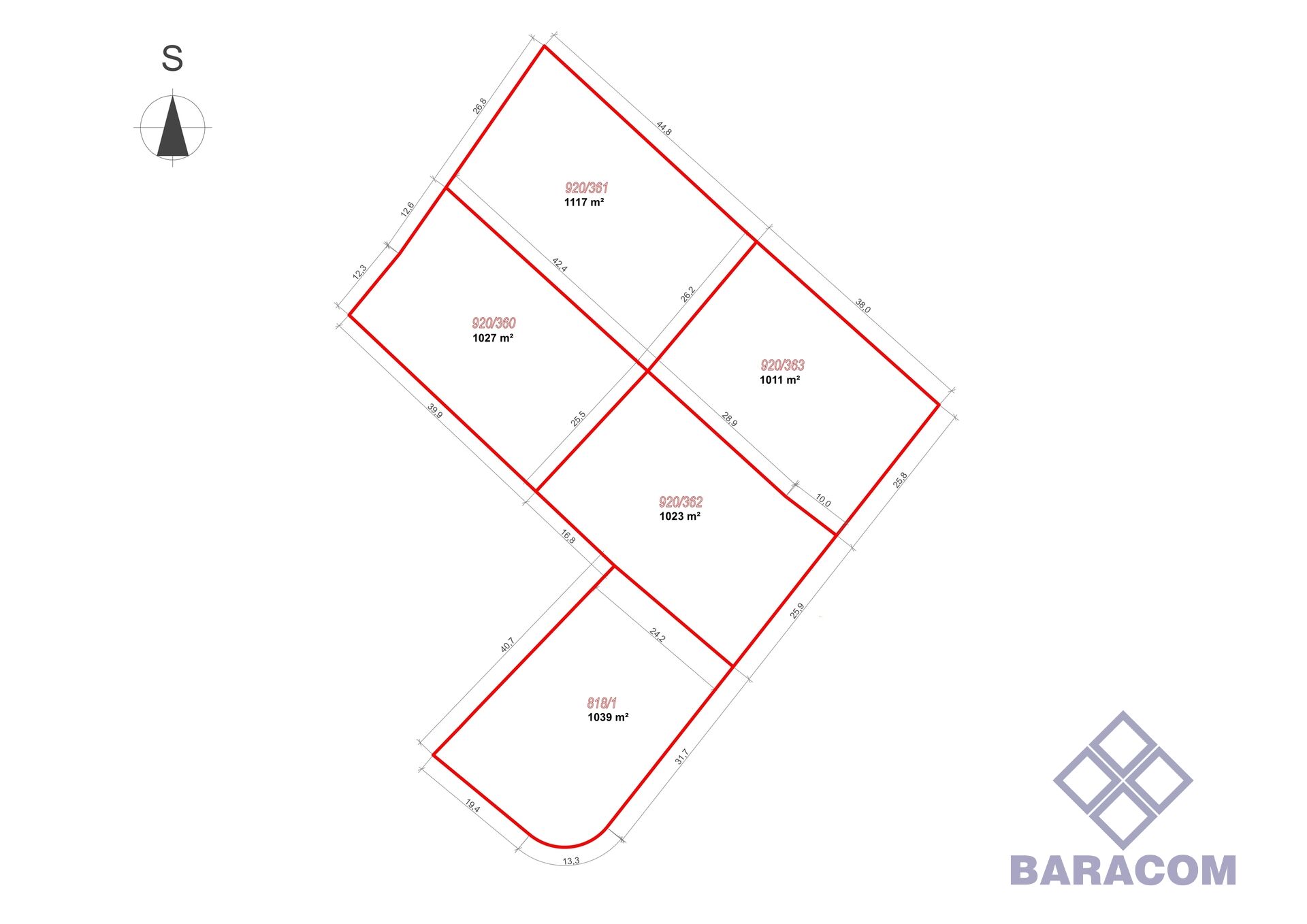 Prodej stavebního pozemku 1023m²