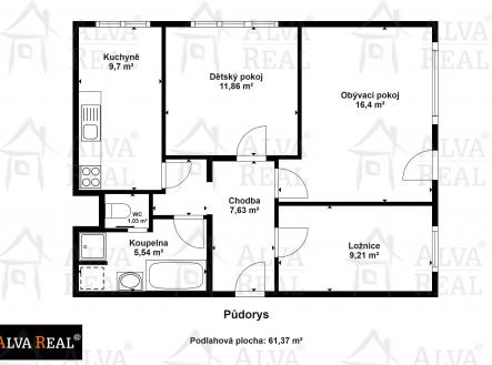 Obrázek k zakázce č.: 705386 | Prodej bytu, 3+1, 62 m²