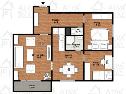 Obrázek k zakázce č.: 638691 | Pronájem bytu, 3+1, 70 m²