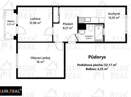 Obrázek k zakázce č.: 732151 | Prodej bytu, 2+1, 56 m²