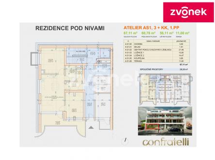 Obrázek k zakázce č.: 700156 | Prodej bytu, 3+kk, 67 m²