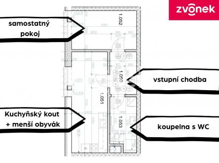 Obrázek k zakázce č.: 716632 | Pronájem bytu, 2+kk, 40 m²