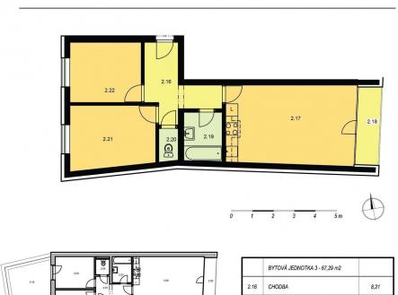 Prodej bytu, 3+kk, 67 m²