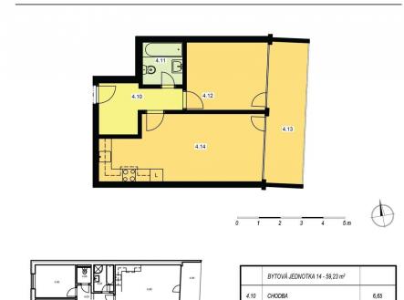Prodej bytu, 2+kk, 59 m²