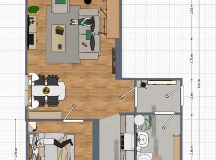 Pronájem bytu, 2+1, 46 m²
