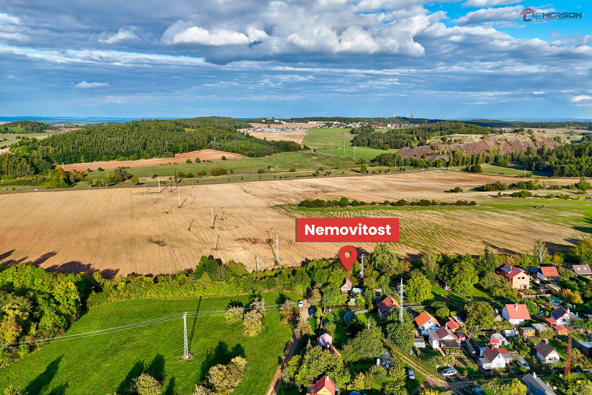 Chata Příbram, Hatě, pozemek 417 m2