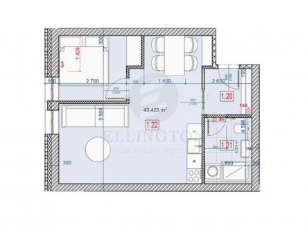 apartman-1-3b.jpg | Prodej bytu, 2+kk, 43 m²