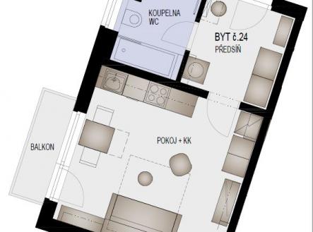  -  | Prodej bytu, 1+kk, 35 m²
