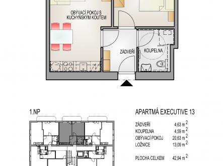  -  | Prodej bytu, 2+kk, 43 m²