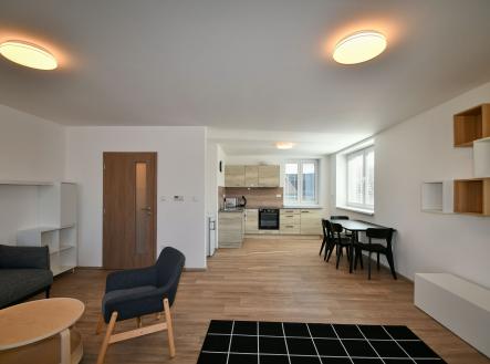 obývací pokoj s kuch. koutem | Pronájem bytu, 3+kk, 87 m²