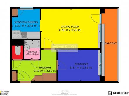 . | Pronájem bytu, 2+kk, 42 m²
