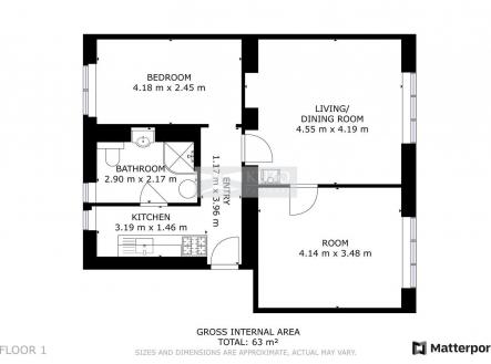 Pronájem bytu, 3+kk, 63 m²