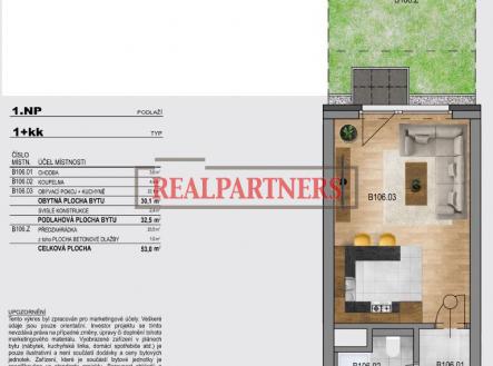 Prodej bytu, 1+kk, 53 m²