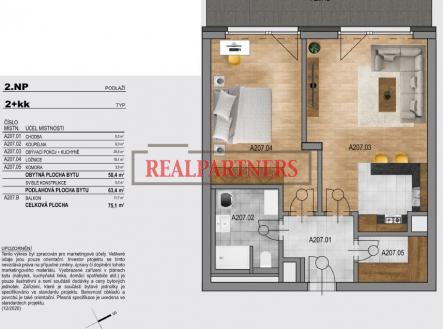 Prodej bytu, 2+kk, 75 m²