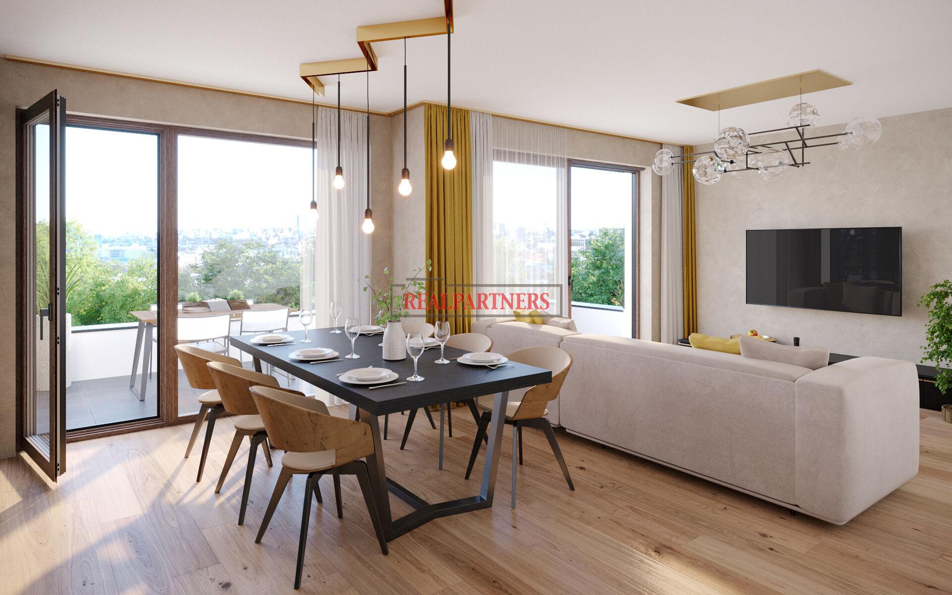 Novostavba bytu 4+kk o ploše 99,7m2 + 8,7m2 balkón ve výstavbě u Roztylského náměstí.